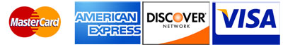 Visa, MasterCard, Discover and American Express accepted